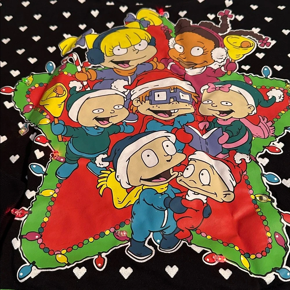NICKELODEON VIACOM 2018 WOMENS LIGHT UP HOLIDAY CHRISTMAS SWEATER
